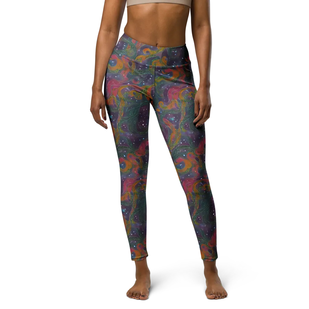 Violet Whirlpool on Yoga Leggings — Front