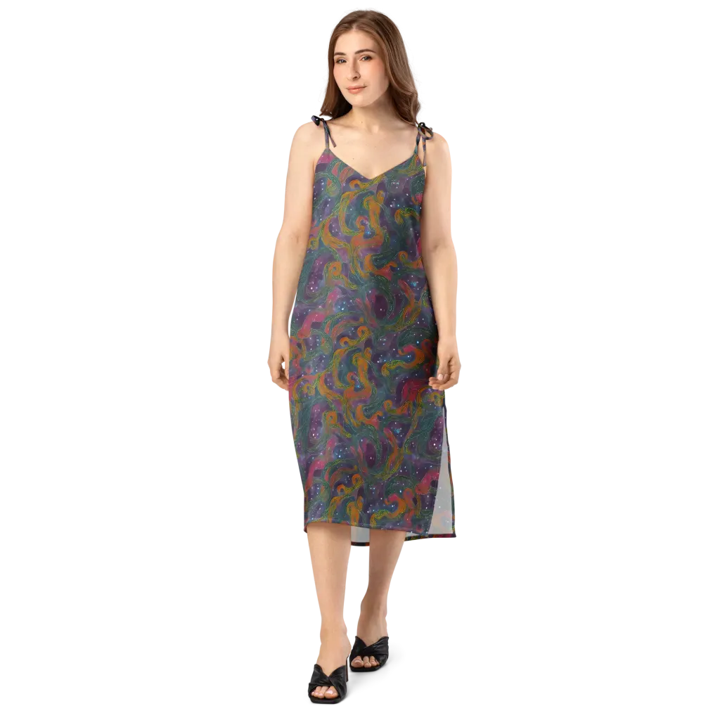 Violet Whirlpool on Slip Dress — Front