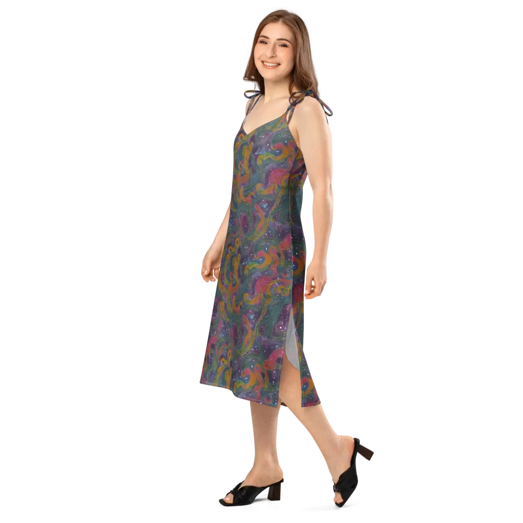 Violet Whirlpool on Slip Dress — Left Front