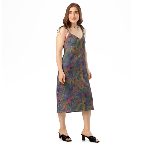Violet Whirlpool on a Slip Dress