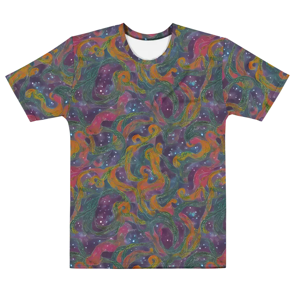 Violet Whirlpool on Men's Cotton Crew Neck T-Shirt — Front