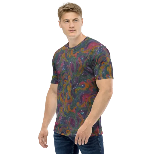 Violet Whirlpool on a Men's Crew Neck T-Shirt