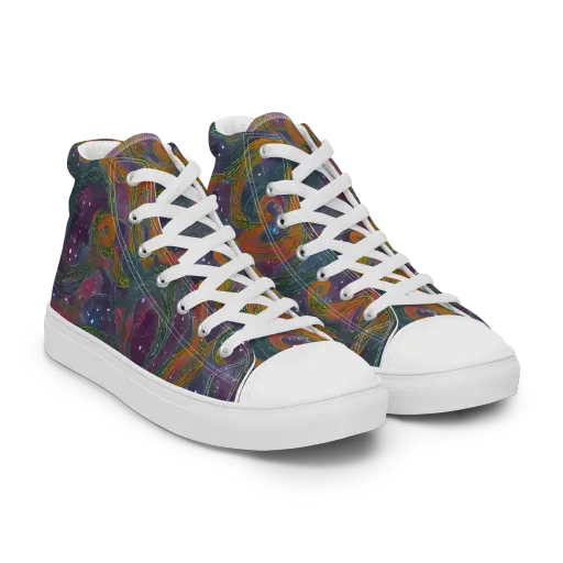 Violet Whirlpool on a Men's High Top Canvas Shoes