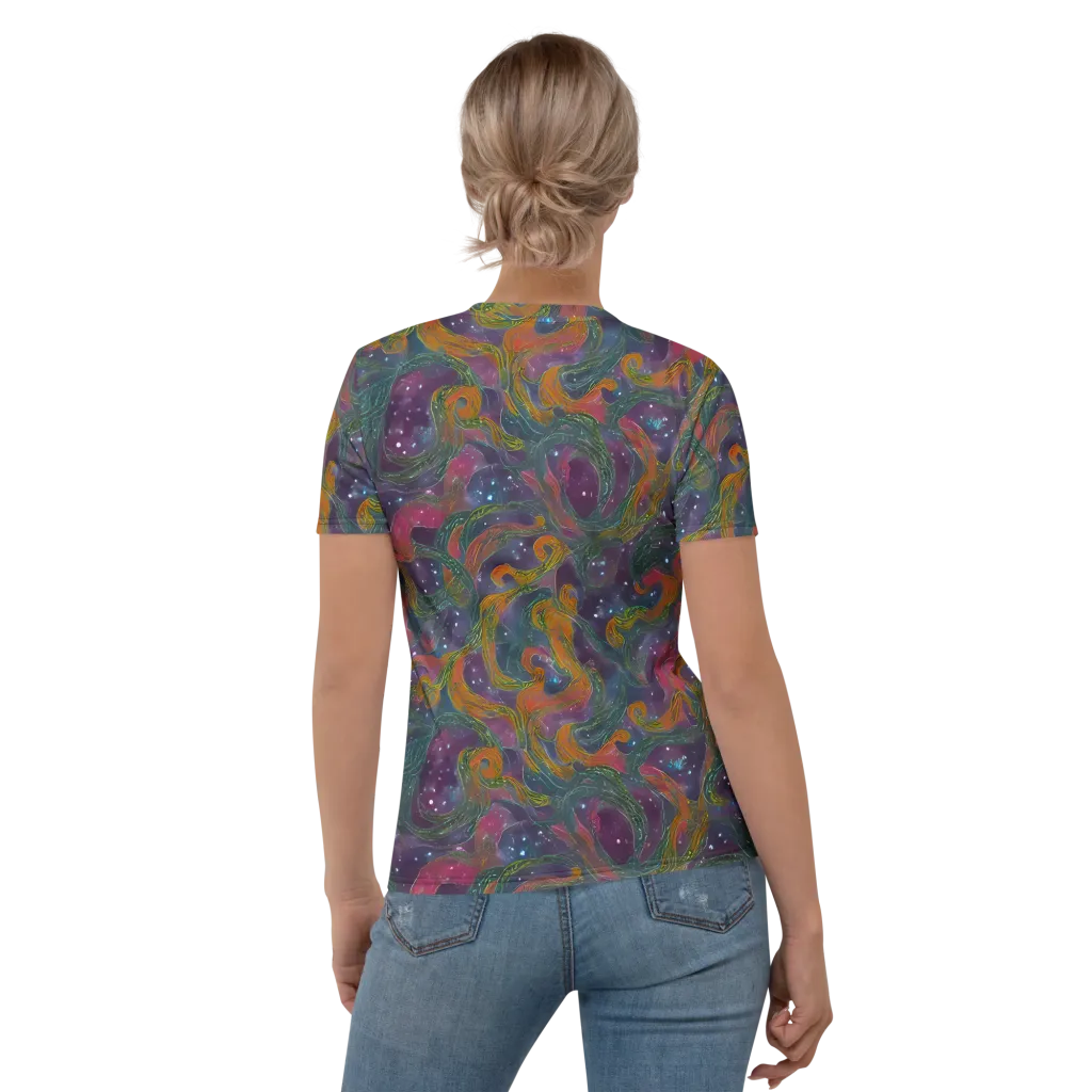 Violet Whirlpool on Women's Crew Neck T-Shirt — Back
