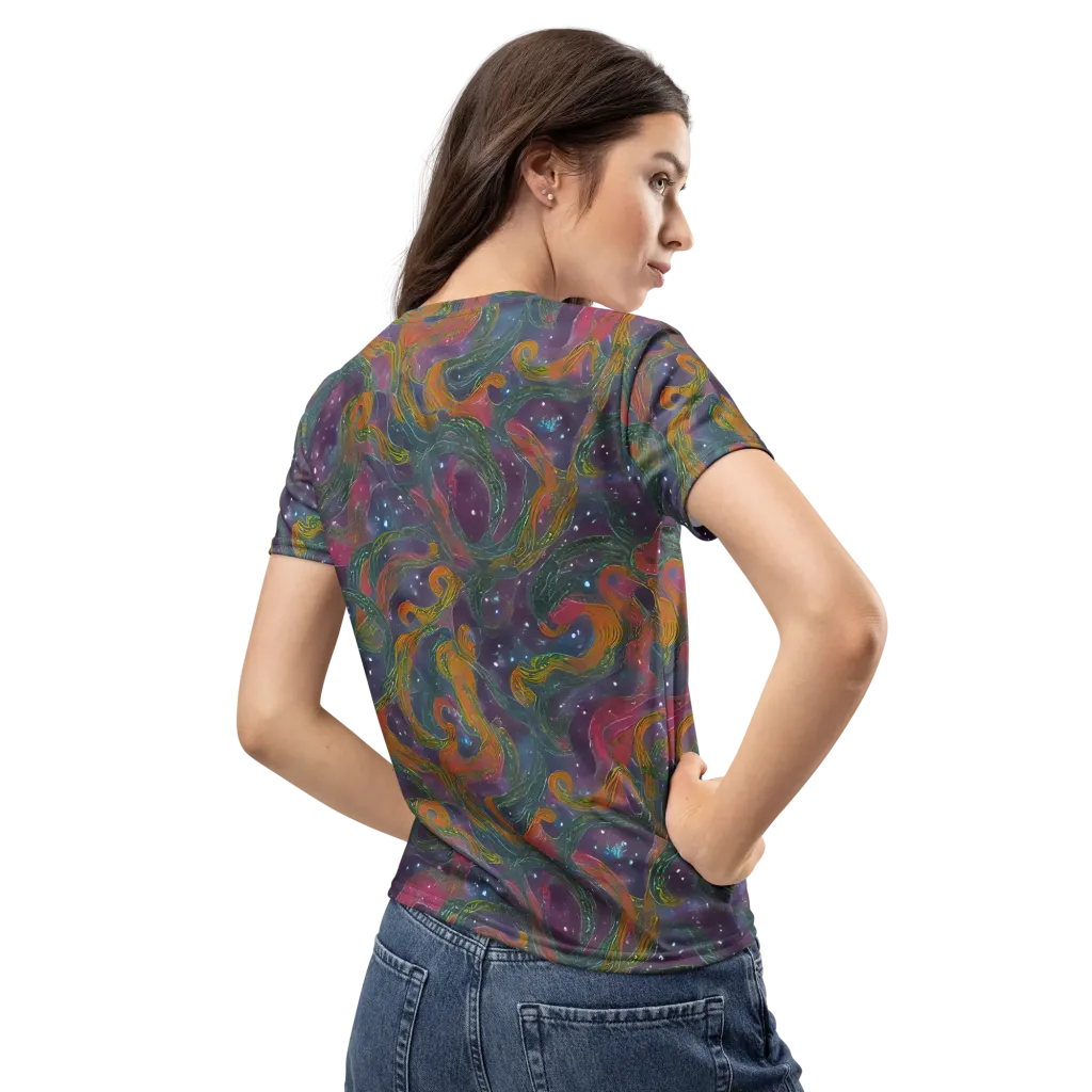 Violet Whirlpool on Women's Crew Neck T-Shirt — Back