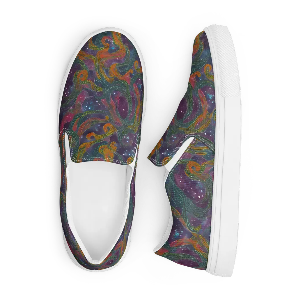 Violet Whirlpool on Men's Slip-On Canvas Shoes — Front