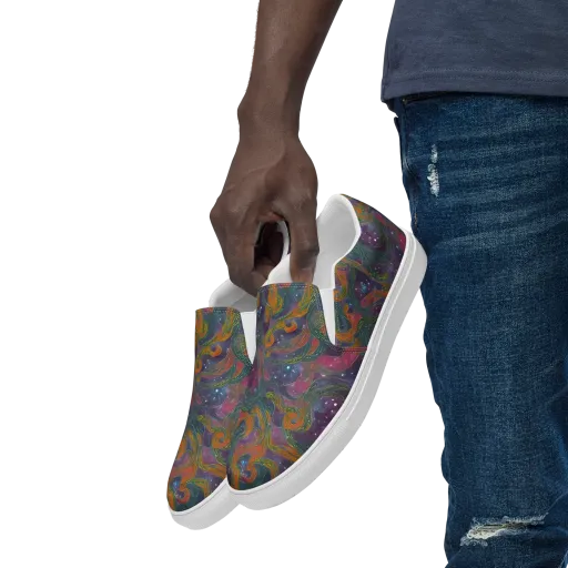 Violet Whirlpool on a Men's Slip-On Canvas Shoes