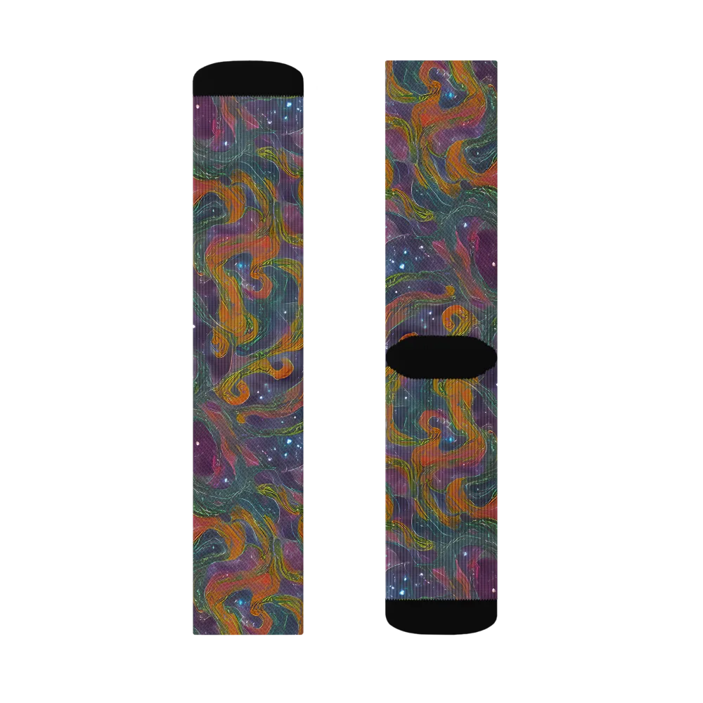 Violet Whirlpool on Socks — Right Sock