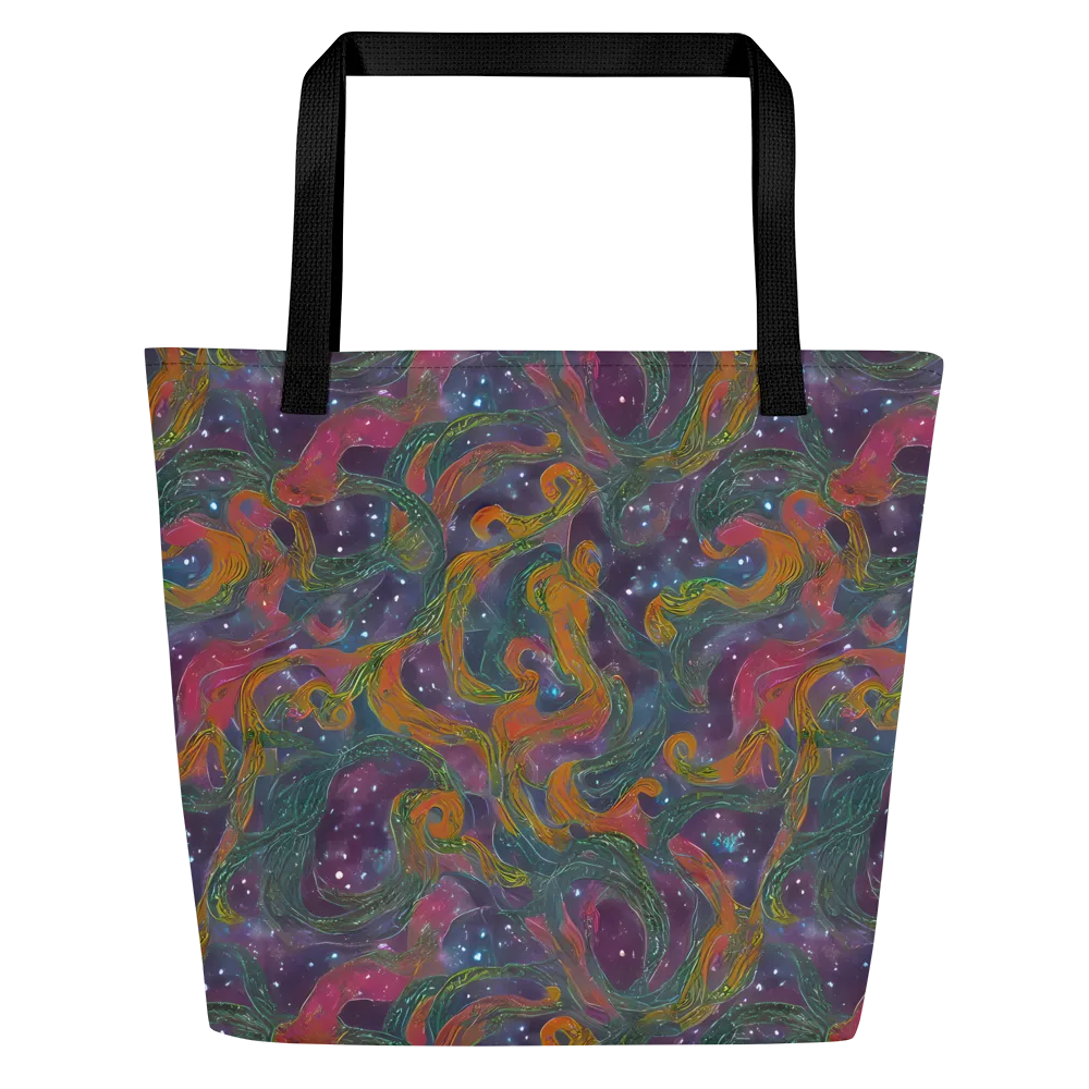 Violet Whirlpool on Large Tote Bag W/ Pocket — Front