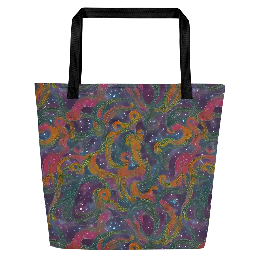 Violet Whirlpool on Large Tote Bag W/ Pocket — Front