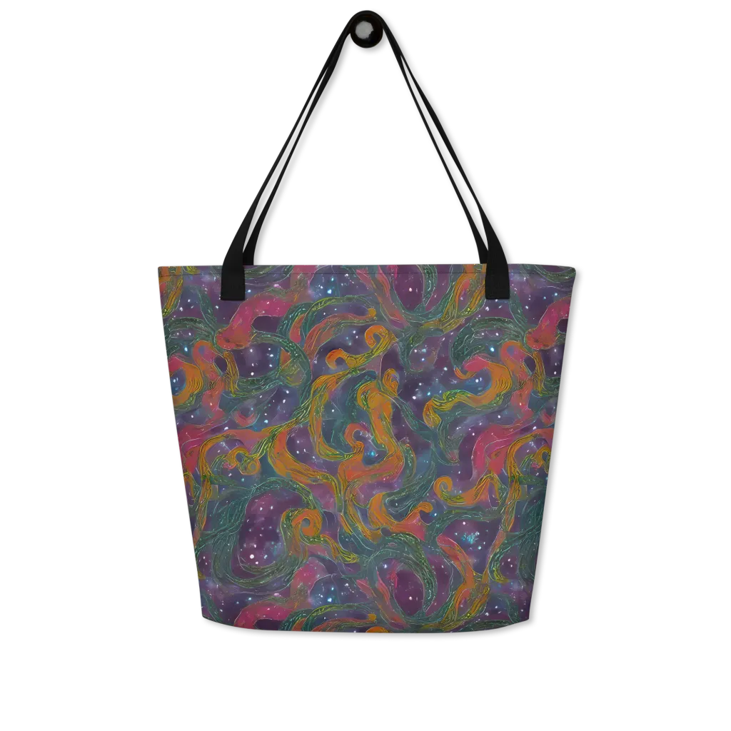 Violet Whirlpool on Large Tote Bag W/ Pocket — Front