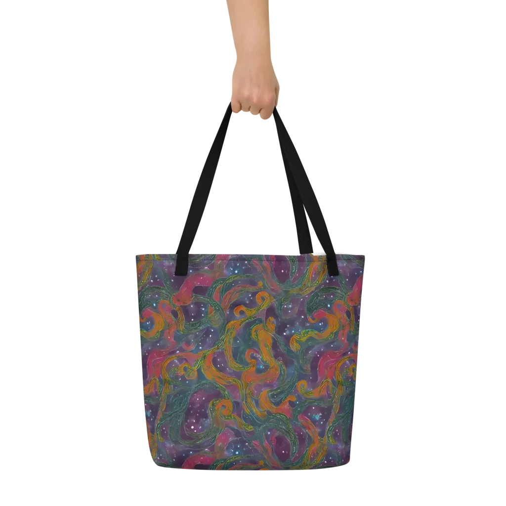 Violet Whirlpool on Large Tote Bag W/ Pocket — Front