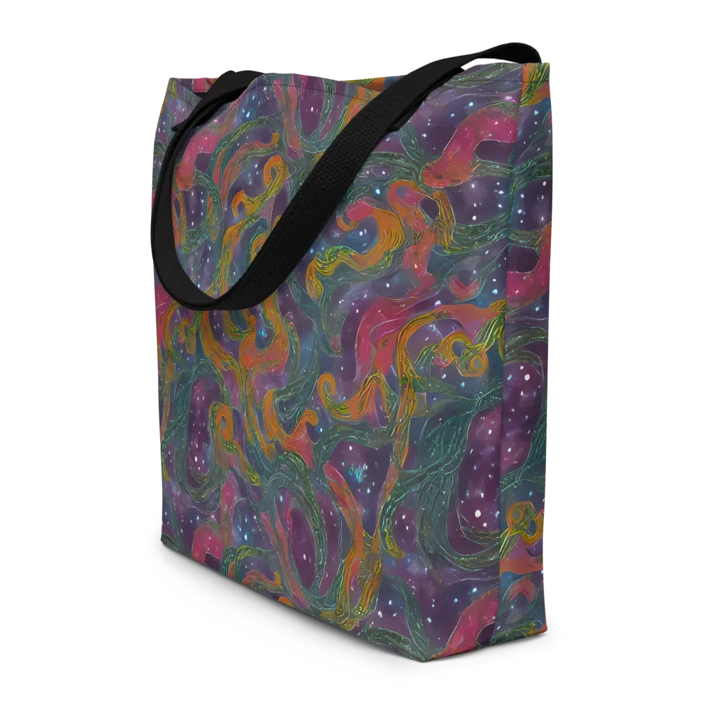 Violet Whirlpool on Large Tote Bag W/ Pocket — Front