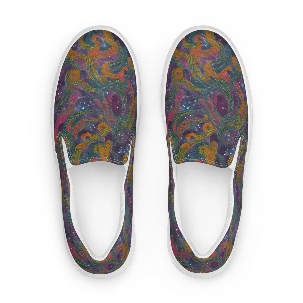 Violet Whirlpool on Women's Slip-On Canvas Shoes — Front