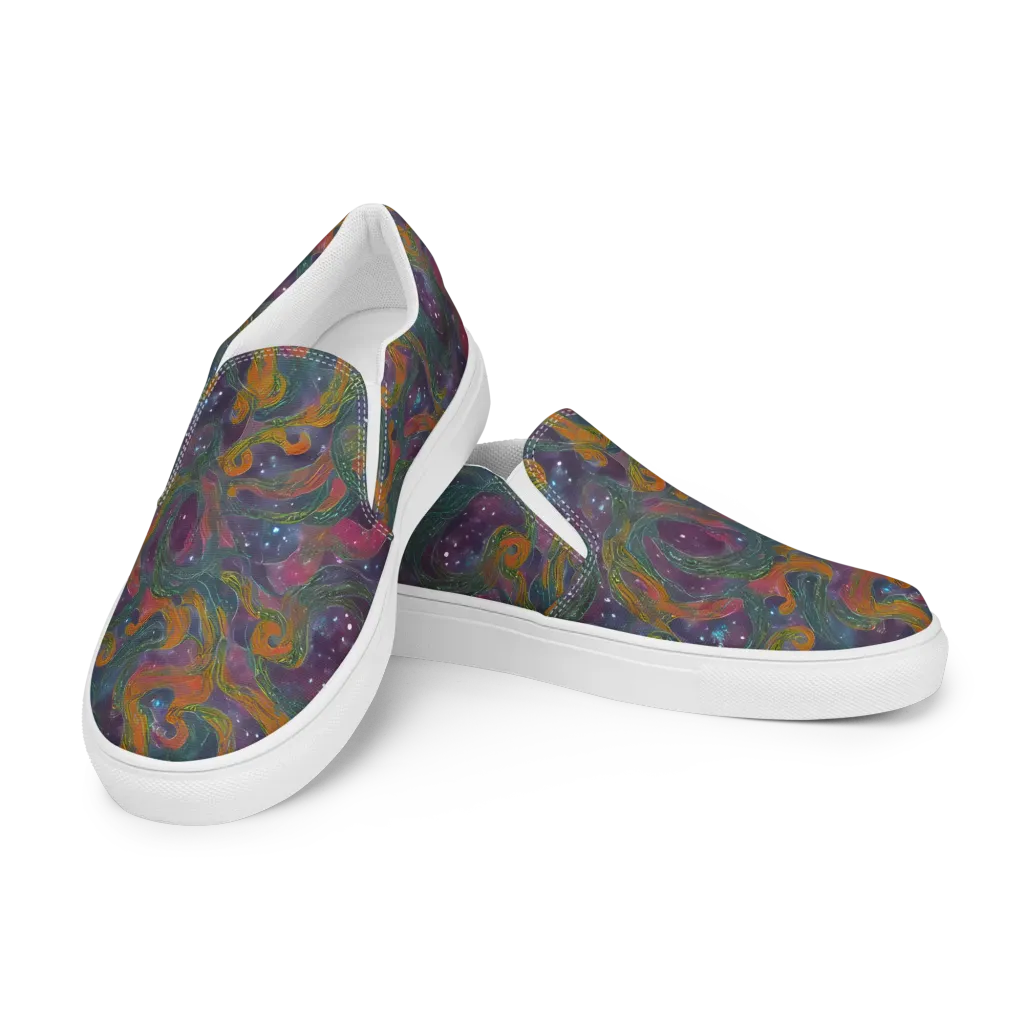 Violet Whirlpool on Women's Slip-On Canvas Shoes — Left Front