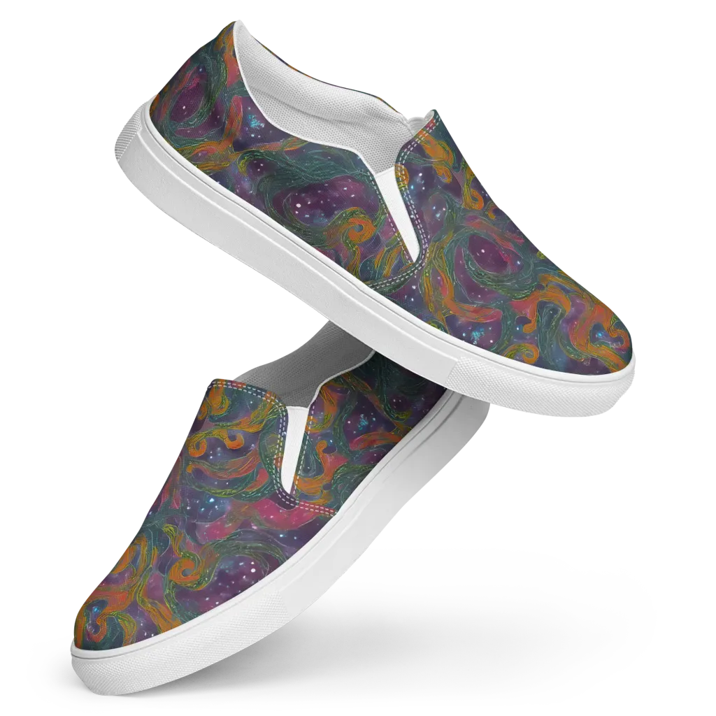 Violet Whirlpool on Women's Slip-On Canvas Shoes — Front