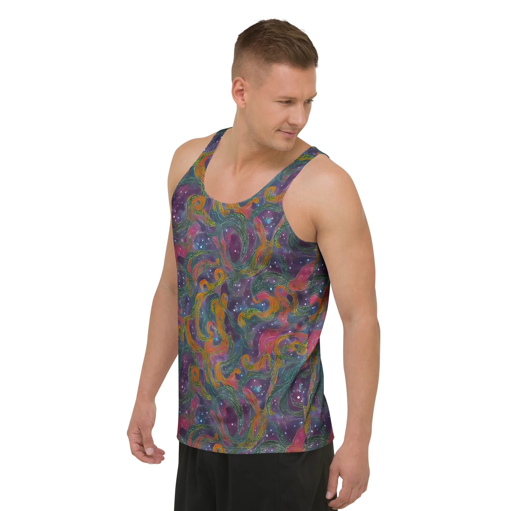 Violet Whirlpool on Men's Tank Top — Left Front