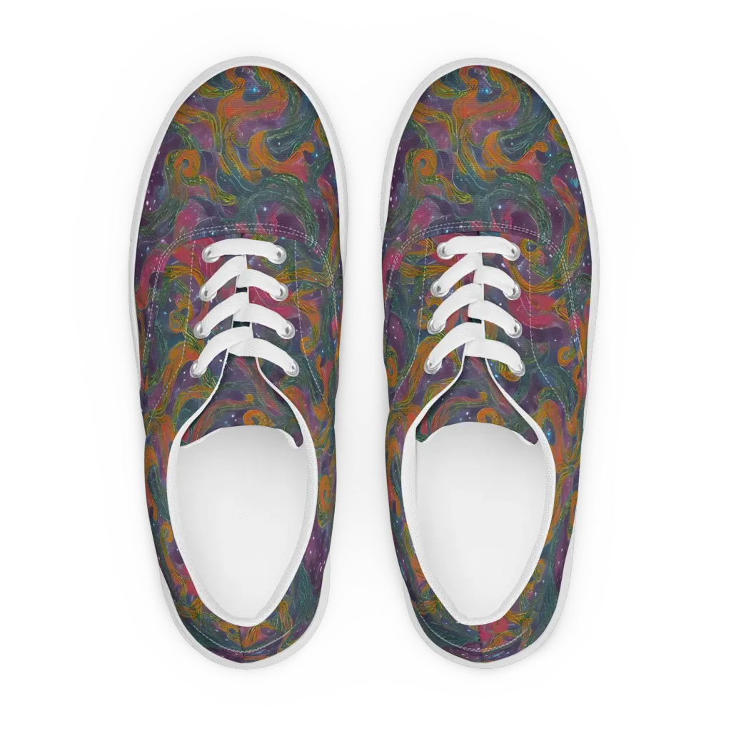 Violet Whirlpool on Men's Lace-Up Canvas Shoes — Front