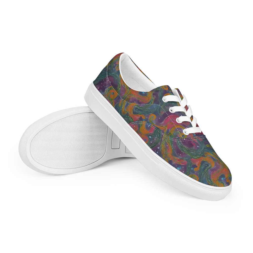 Violet Whirlpool on Men's Lace-Up Canvas Shoes — Right Front