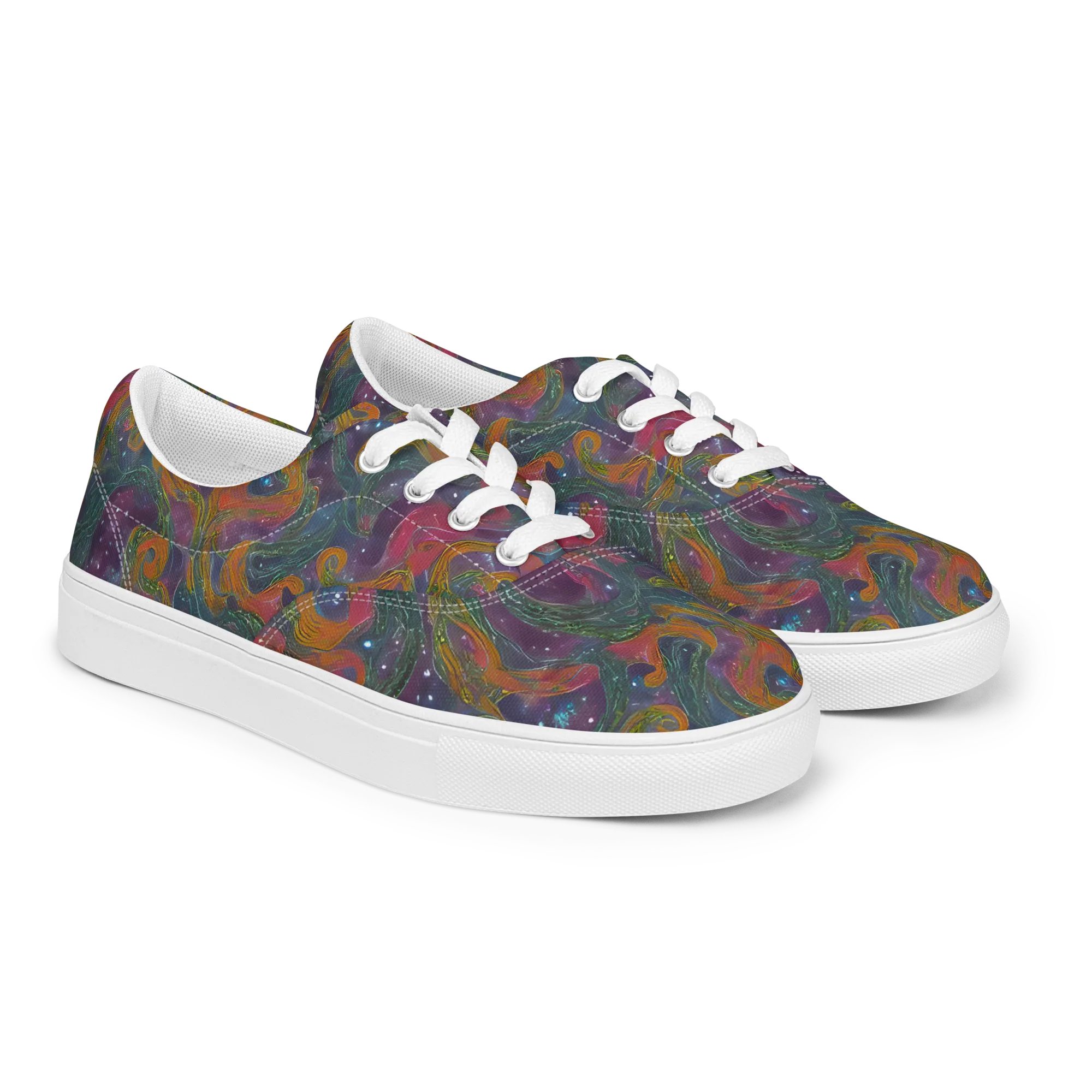 Violet Whirlpool on Men's Lace-Up Canvas Shoes — Right Front