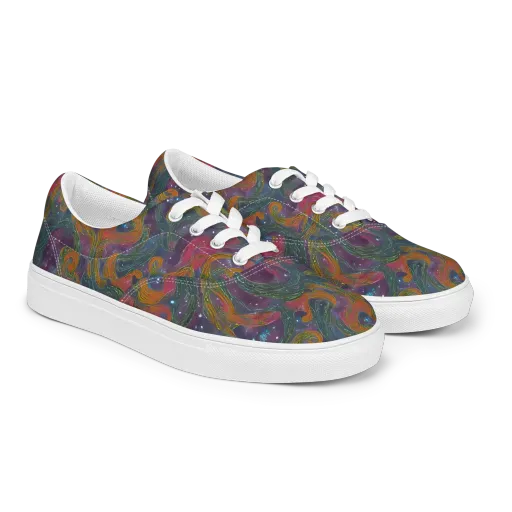 Violet Whirlpool on a Men's Lace-Up Canvas Shoes