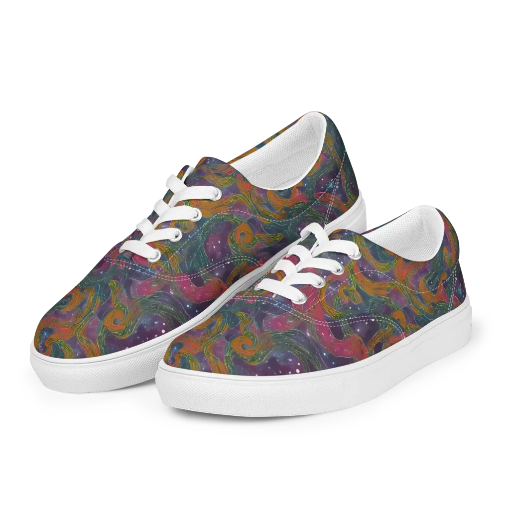 Violet Whirlpool on Men's Lace-Up Canvas Shoes — Left Front
