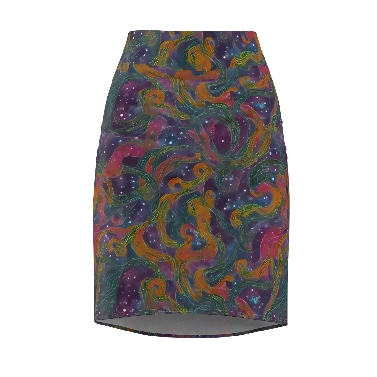 Violet Whirlpool on Pencil Skirt — Front