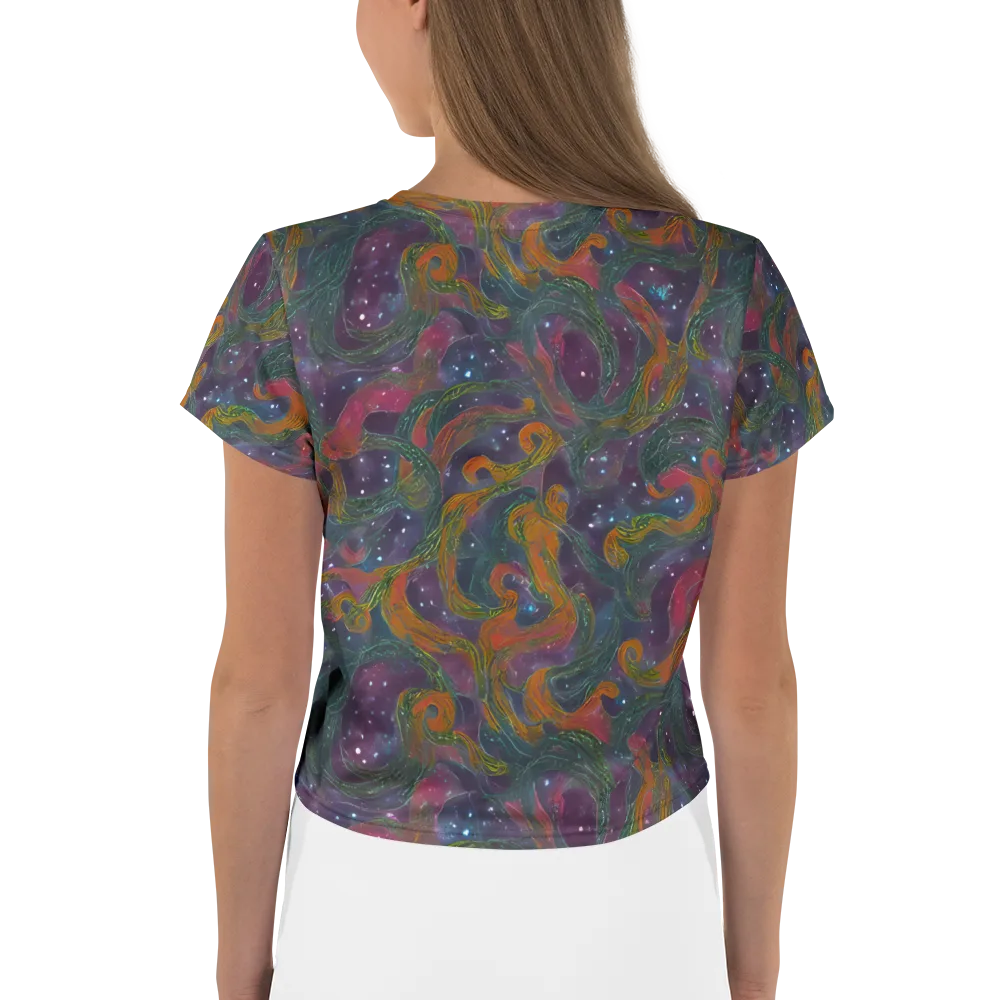 Violet Whirlpool on Crop Tee — Back