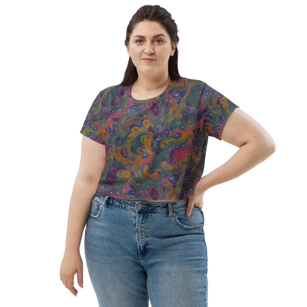 Violet Whirlpool on Crop Tee — Front