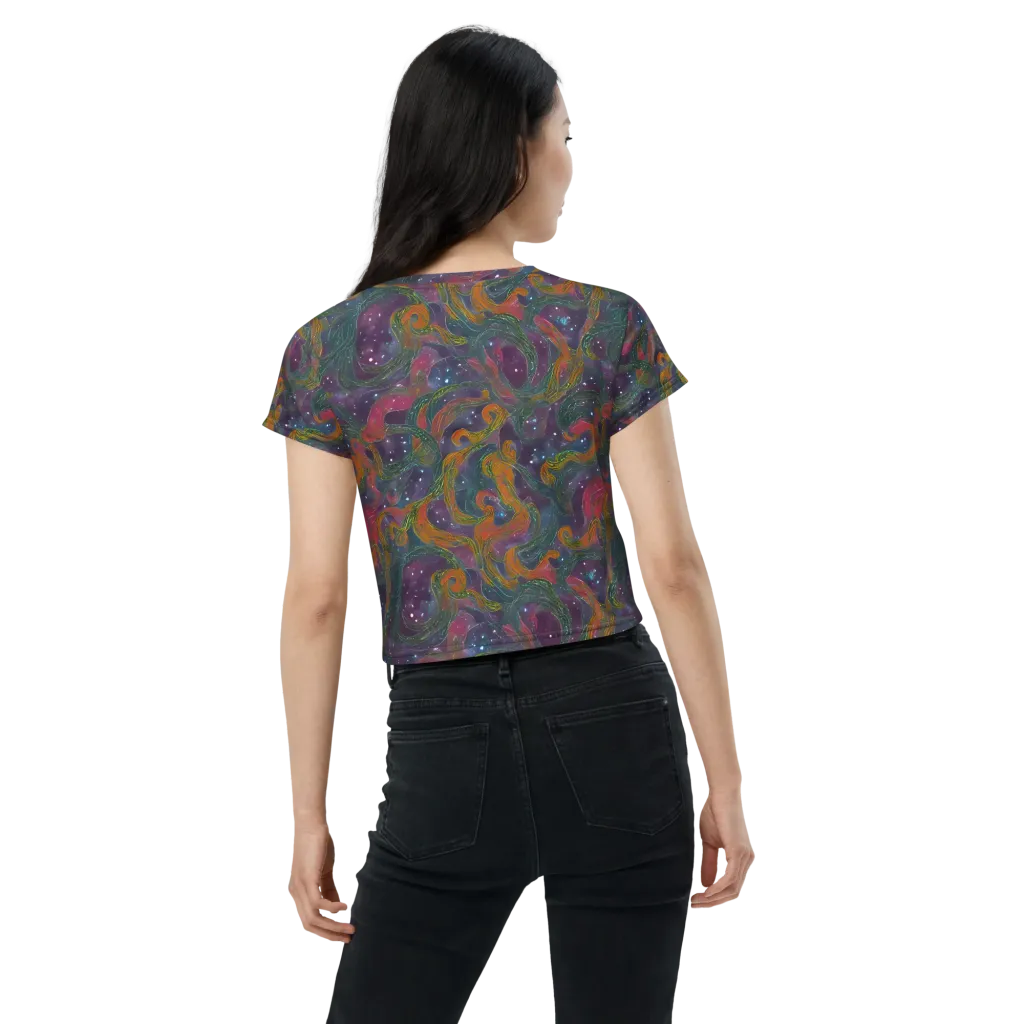 Violet Whirlpool on Crop Tee — Back