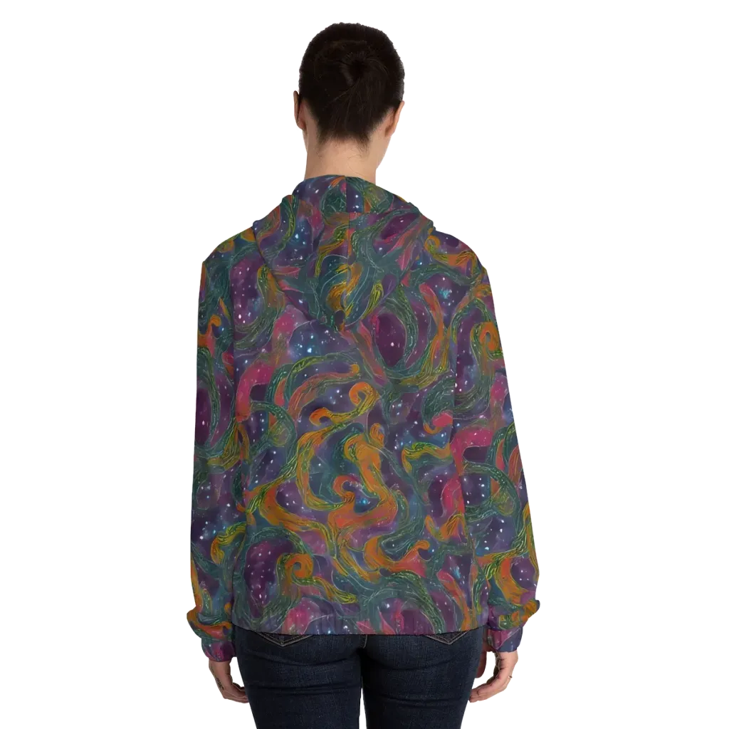 Violet Whirlpool on Women's Full-Zip Hoodie — Back On Person
