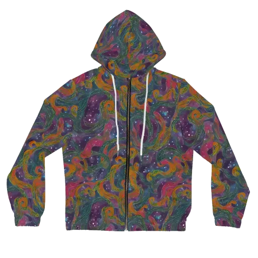 Violet Whirlpool on a Women's Full-Zip Hoodie