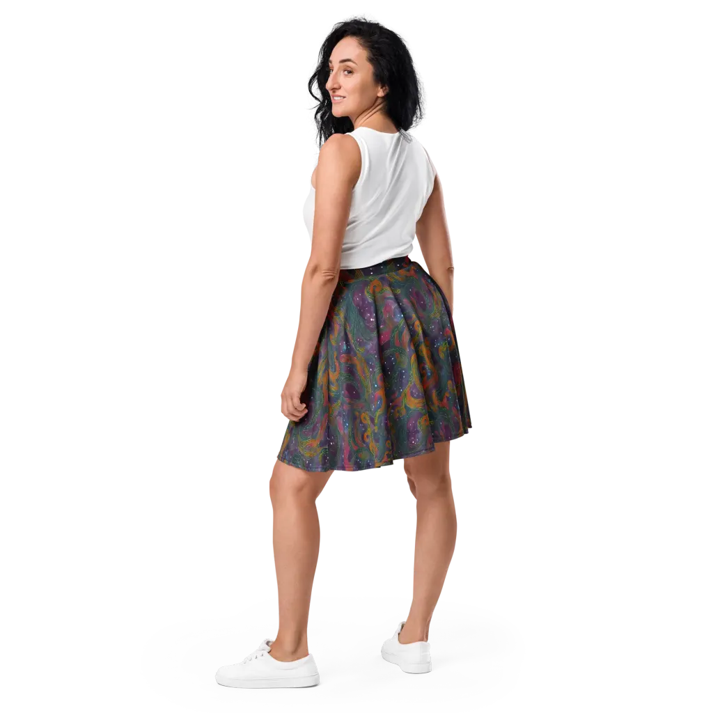 Violet Whirlpool on Skater Skirt — Back