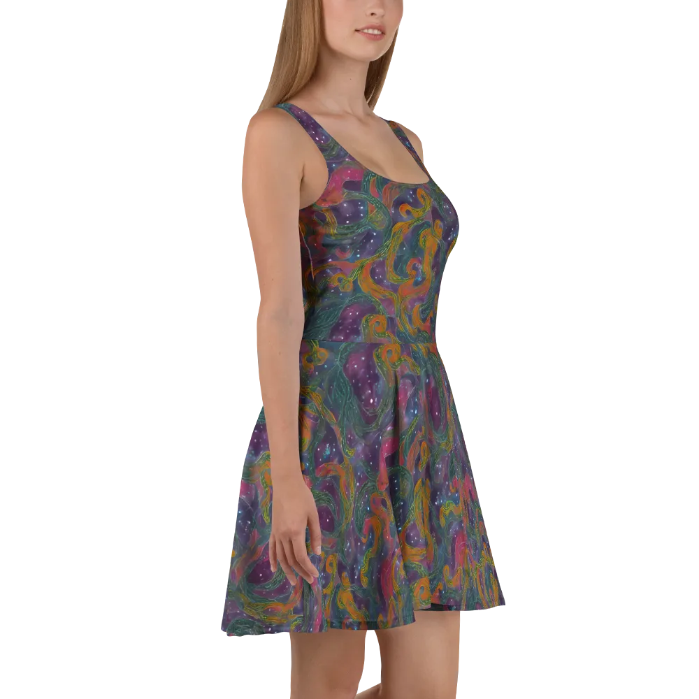 Violet Whirlpool on Skater Dress — Right