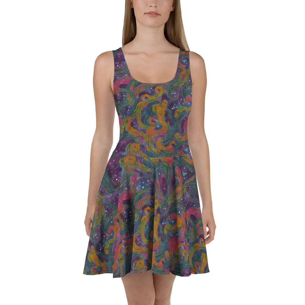 Violet Whirlpool on Skater Dress — Front