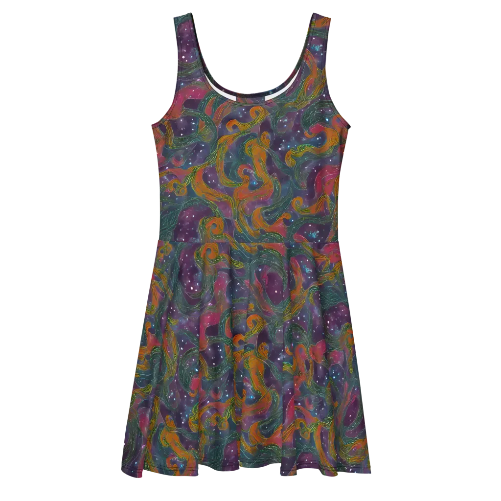 Violet Whirlpool on Skater Dress — Front