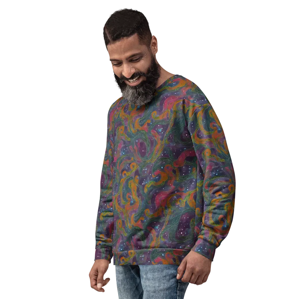 Violet Whirlpool on Sweatshirt — Left Front