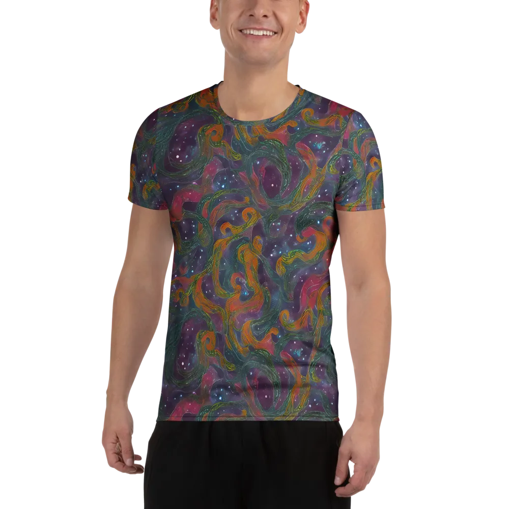 Violet Whirlpool on Men's Athletic T-Shirt — Front