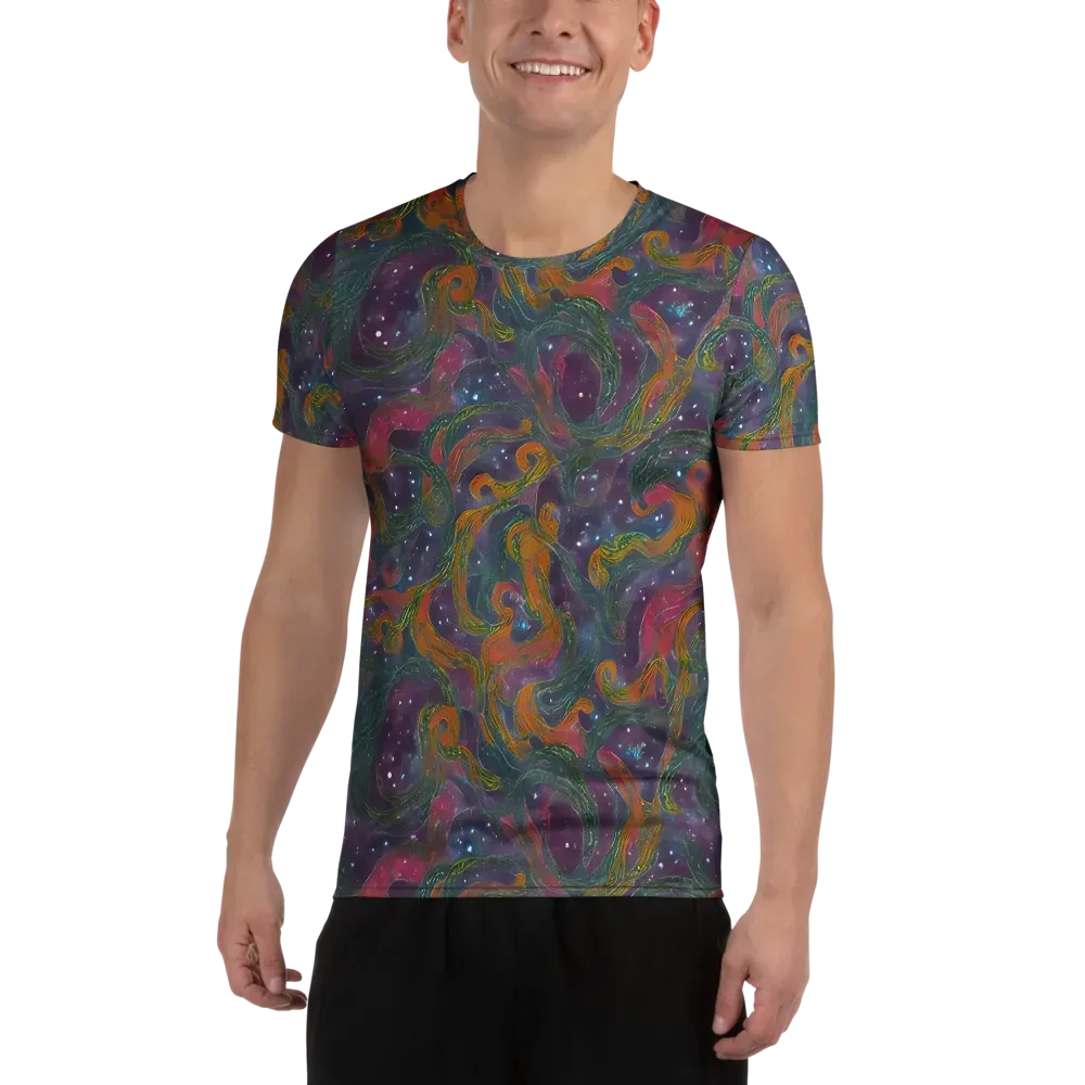 Violet Whirlpool on Men's Athletic T-Shirt — Front