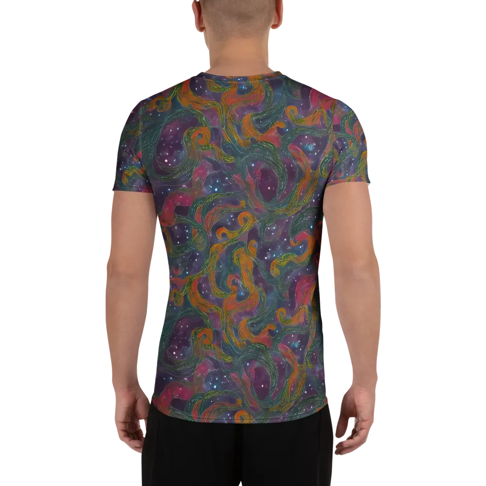 Violet Whirlpool on Men's Athletic T-Shirt — Back