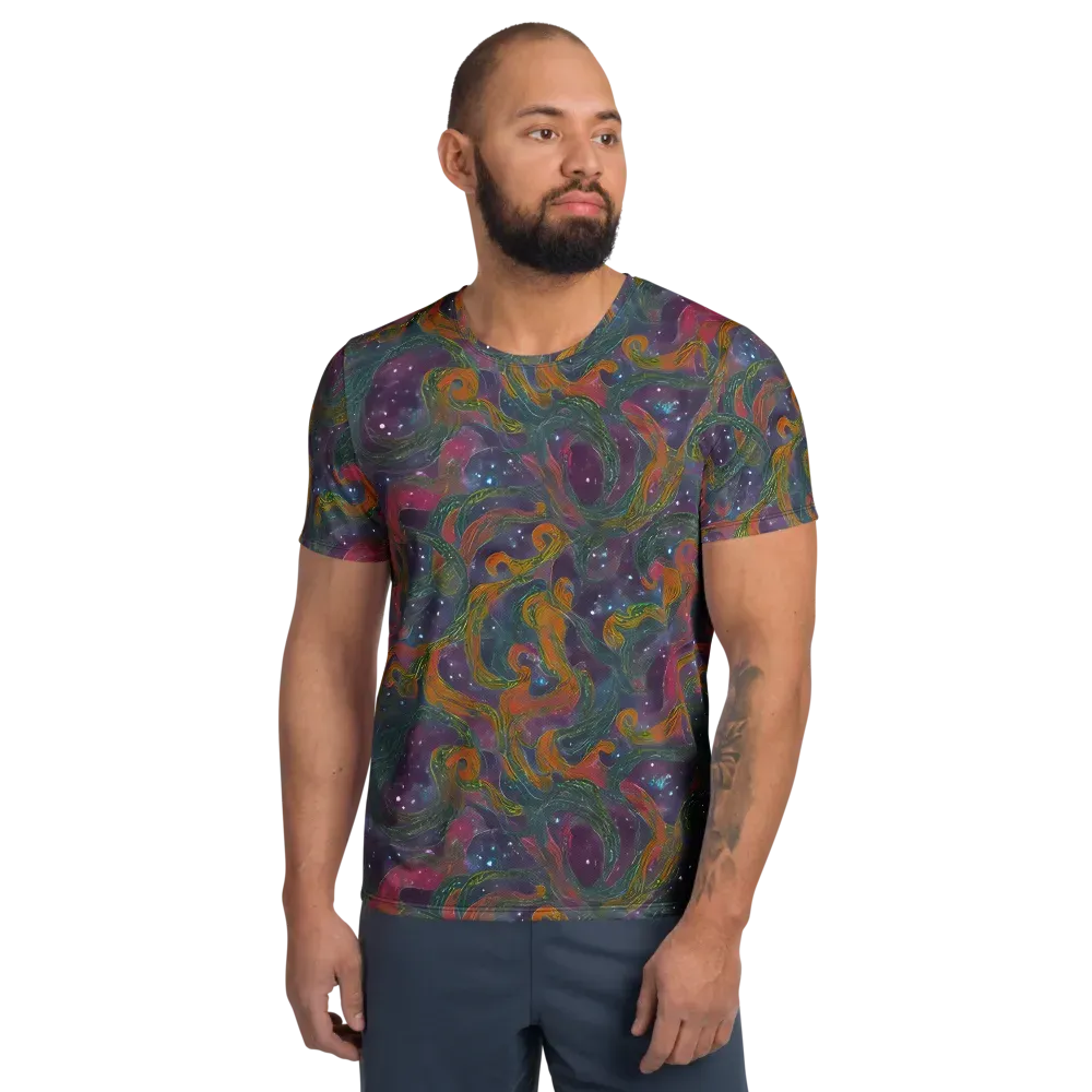 Violet Whirlpool on Men's Athletic T-Shirt — Front