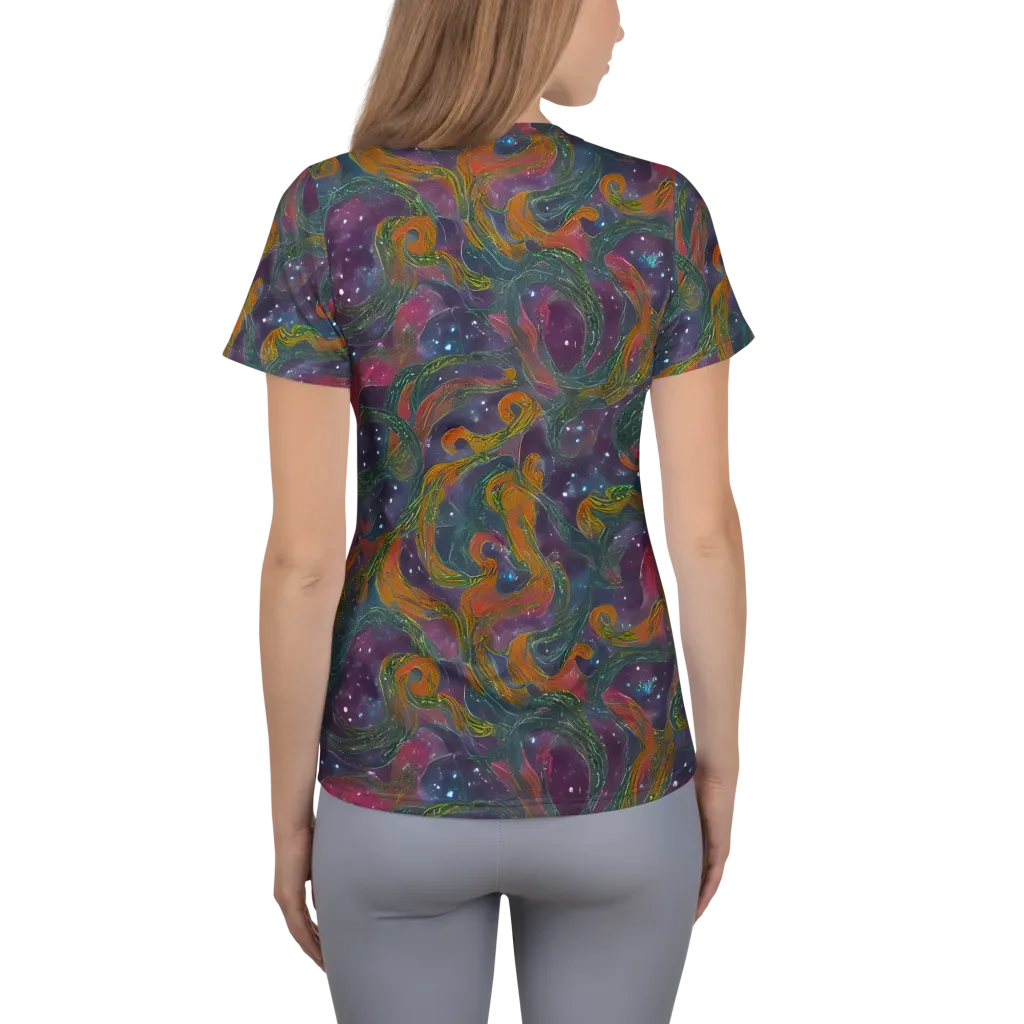 Violet Whirlpool on Women's Athletic T-Shirt — Back
