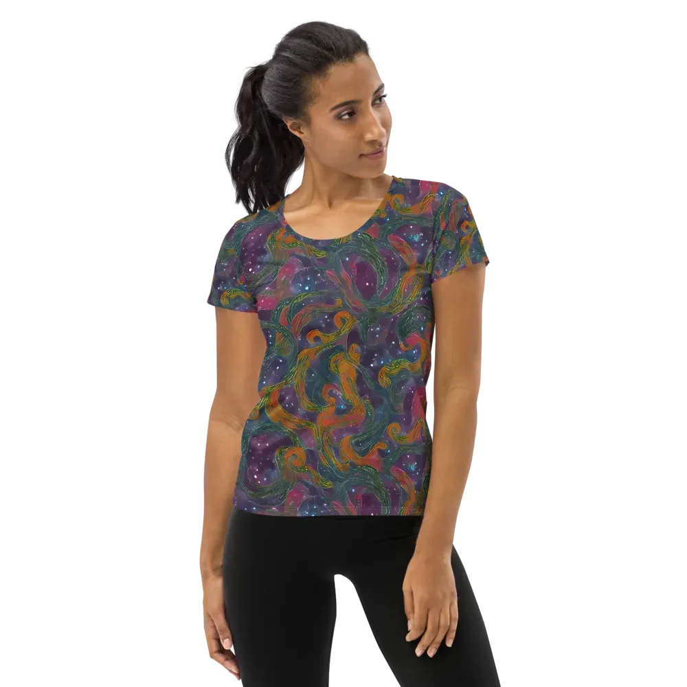 Violet Whirlpool on Women's Athletic T-Shirt — Front