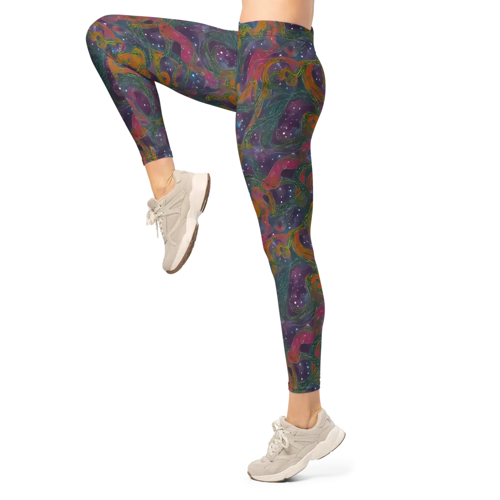 Violet Whirlpool on Leggings — Left