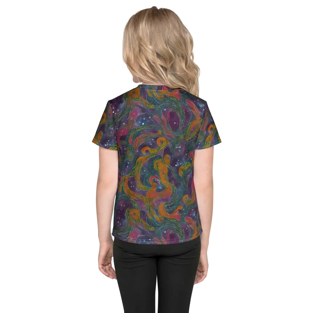 Violet Whirlpool on Kids Crew Neck T-Shirt — Back