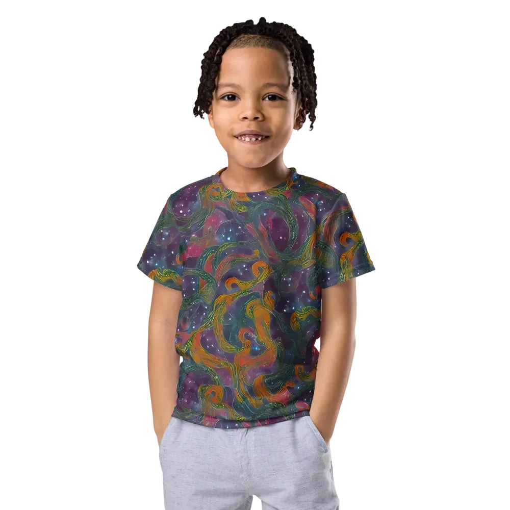 Violet Whirlpool on Kids Crew Neck T-Shirt — Front