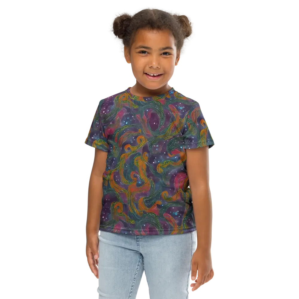 Violet Whirlpool on Kids Crew Neck T-Shirt — Front