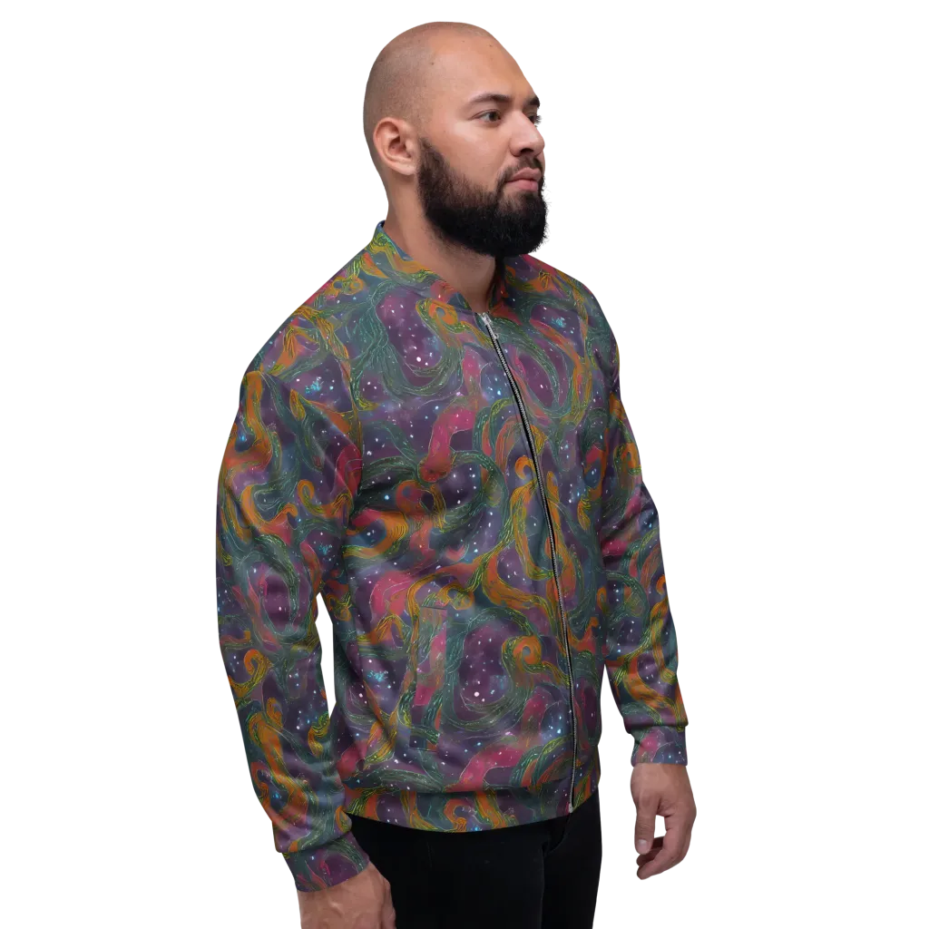 Violet Whirlpool on Bomber Jacket — Right
