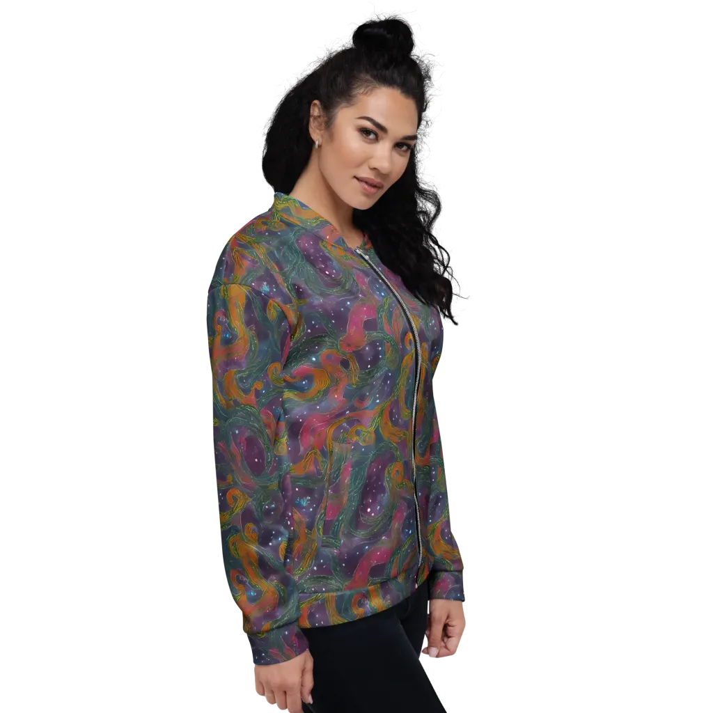 Violet Whirlpool on Bomber Jacket — Right