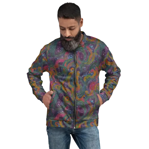 Violet Whirlpool on a Bomber Jacket